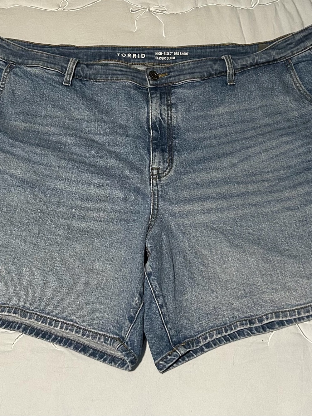 torrid Medium Blue High-Rise Relaxed Jean Shorts
